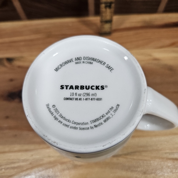 Starbucks NWOT Siren Logo Ombree Green Stripes Coffee Tea Ceramic Mug - Picture 4 of 4